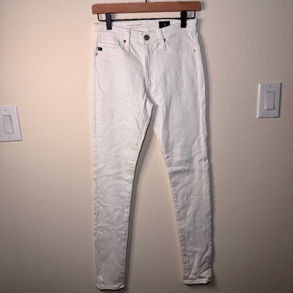 AG Adriano Goldschmied Farrah High-Rise Skinny Ankle Jeans Women's Size 25 White
